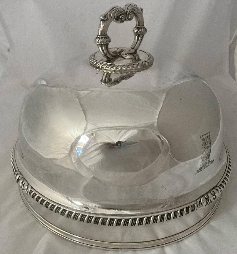 Matthew Boulton Late Georgian Silver Plated Crested Game Meat Dome.