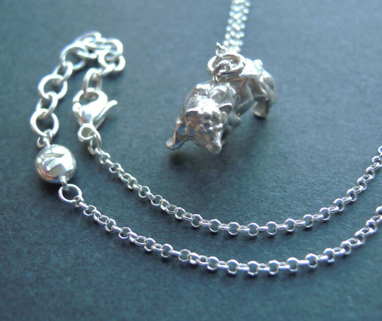 James Veale: "Atlas Bear Junior" silver necklace