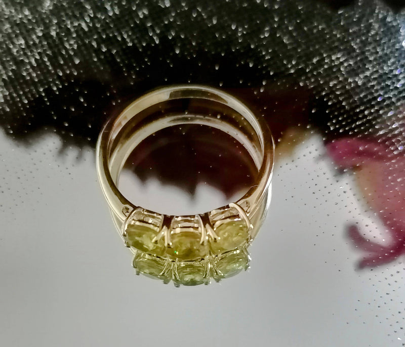 New 9K Gold Ambilobe Sphene Ring